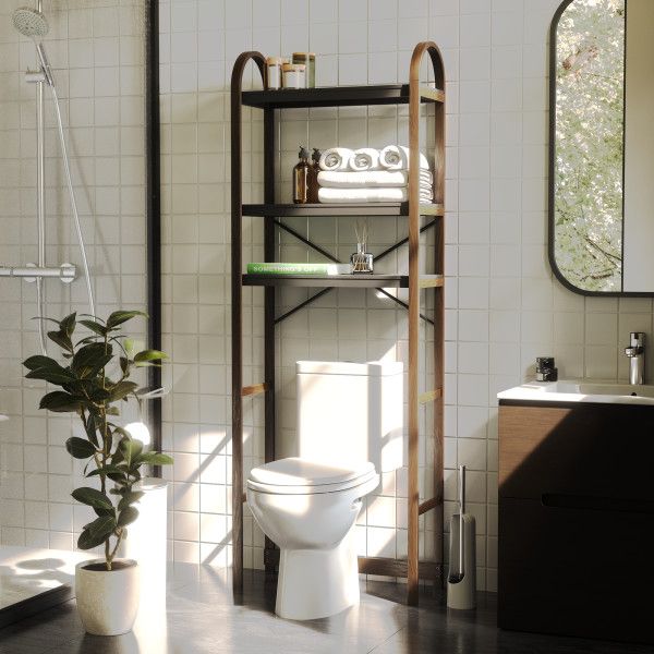 Umbra-Bellwood-Over-The-Toilet-Shelf-Black/Natural