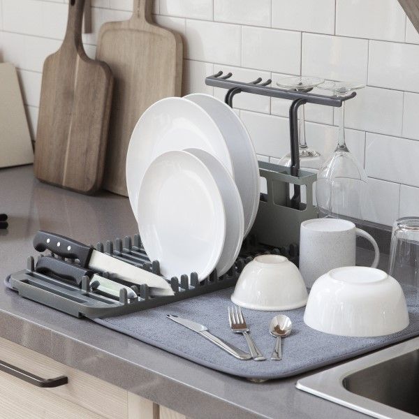 UDry-Dish-Rack-with-Drying-Mat-7