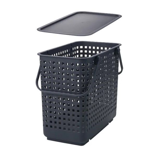 Laundry-Basket-with-Lid-Gray