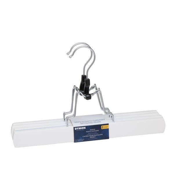 Dymon-Maple-Pant Hangers-White-2pk