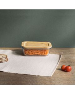 Pebbly Container with Bamboo lid 640ml-21.5oz-2.5 cup