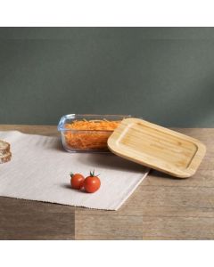 Pebbly Container with Bamboo lid 1,040ml-35oz-4.25 cup