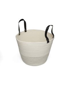 Clusko River Basket Cotton Rope Black Handle Jumbo