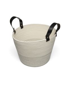 Clusko River Basket Cotton Rope Black Handle Medium