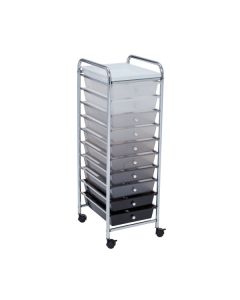 Dymon Black & White 10 Drawer Cart