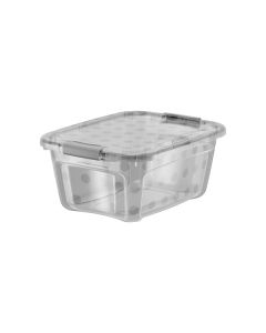 12QT (11.8L)Grey Dot Tote w/locking lid