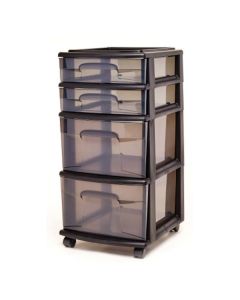 4 Drawer Cart Black Smoke