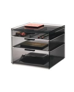 Signature Cosmetic Organizer 3-Drawer Tall Smoke