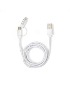 Kikkerland 2-in-1 Braided Cable Silver