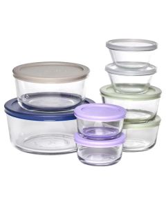 Snugfit Glass Container Round 16pc Set