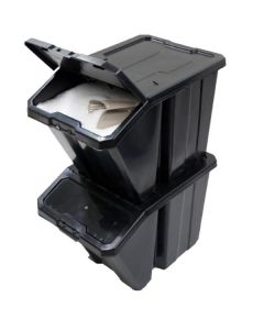 Stacking Bin With Hinged Lid