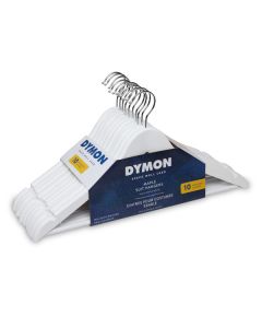 Dymon Maple Suit Hangers White 10pk