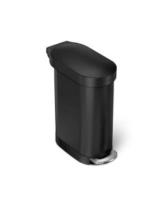 simplehuman 45L Slim Step Can Black Steel