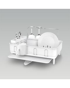 simplehuman steel frame dishrack, white steel