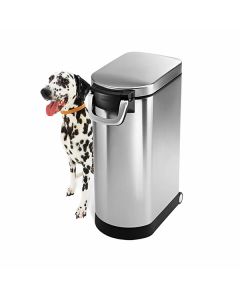 simplehuman x-large pet food can, brushed stainless steel