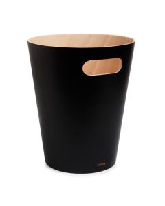 Umbra Woodrow Trash Can Black-Natural