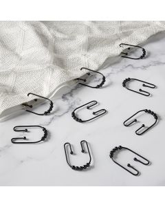 Shower Curtain Hooks Clyde Black 12pk
