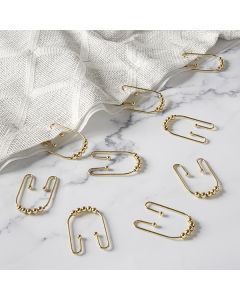 Shower Curtain Hooks Clyde Gold 12pk