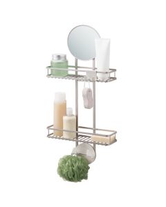 Metropolitan Large Shower Caddy with Mirror Satin