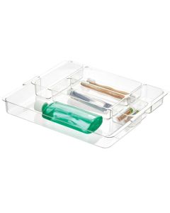 Luci Divided Expandable Tray- Large Clear