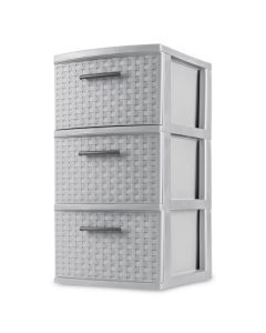Sterilite 3 Drawer Tower Grey Weave