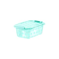 5.5QT (5.2L)Tint Aqua Polka Dot Tote w/Locking Lid