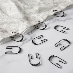 Shower Curtain Hooks Clyde Black 12pk