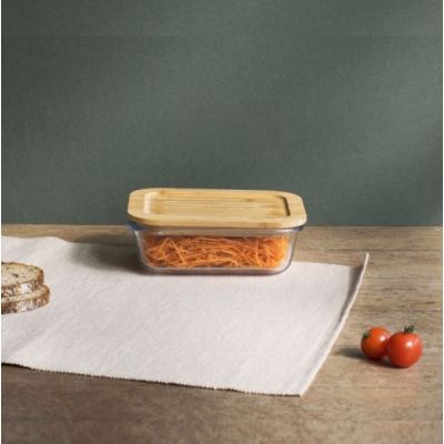 Pebbly Container with Bamboo lid 640ml-21.5oz-2.5 cup