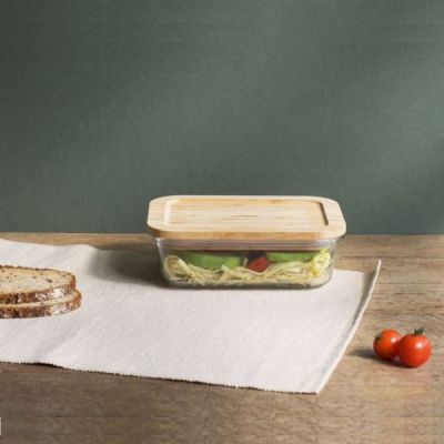 Pebbly Container with Bamboo lid 1,500ml-50.5oz-6.25cup