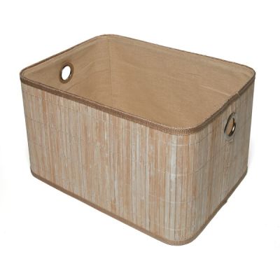 Temagami Bamboo Basket White Wash Jumbo