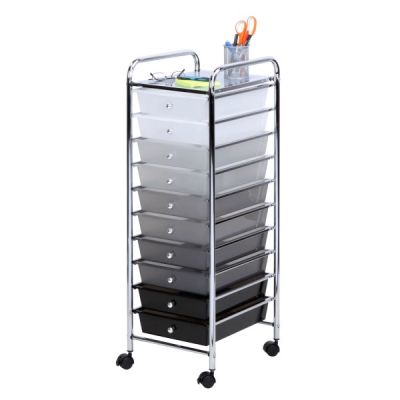 Dymon-Black-&-White-10-Drawer-Cart-1