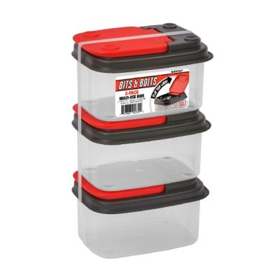 Bits & Bolts Flip Lid Carry-All - 3pk