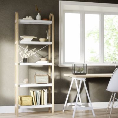 Umbra-Bellwood-Freestanding-Shelf-Five-Tier-White-Natural-4