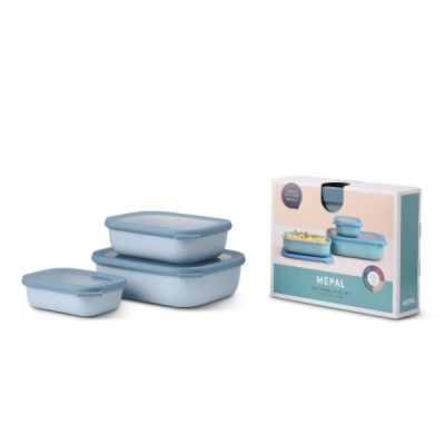 Cirqula Rectangular Container Set of Three Nordic Blue