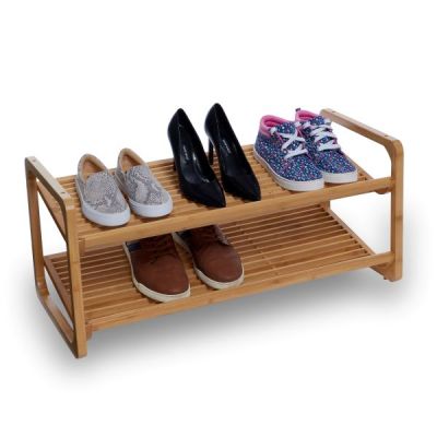Dymon 2-tier Bamboo Shoe Rack
