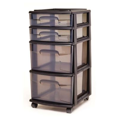 4 Drawer Cart Black Smoke
