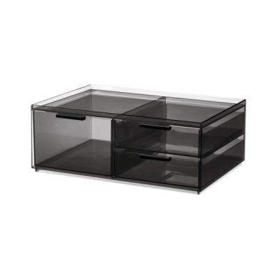 Signature Cosmetic Organizer 3-Drawer Wide Smoke