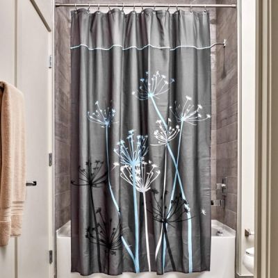 Shower Curtain Gray/Blue Thistle