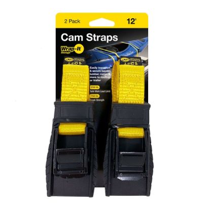 Wrap-It Cam Tie-Down Straps 12ft-3.65m, 2 pk