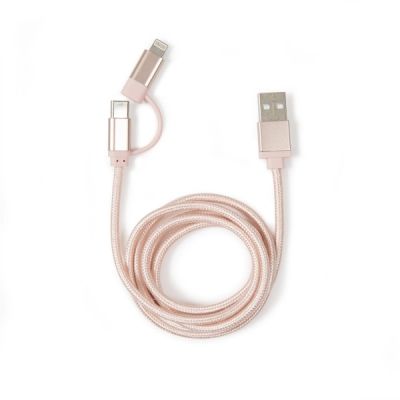 Kikkerland 2-in-1 Braided Cable Rose