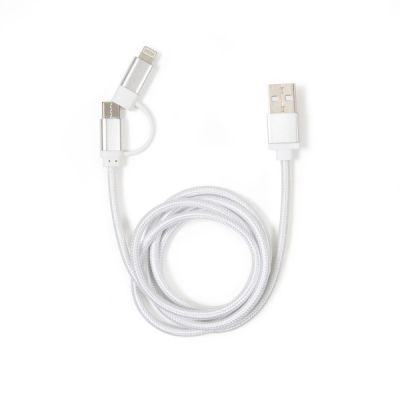 Kikkerland 2-in-1 Braided Cable Silver