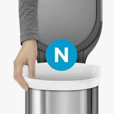 simplehuman-45L-Slim-Step-Can-Black-Steel