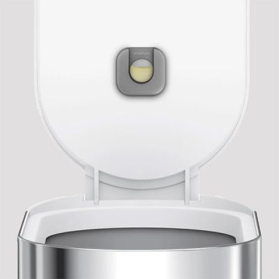 simplehuman-45L-Slim-Step-Can-White-Steel