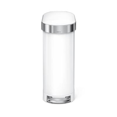 simplehuman-45L-Slim-Step-Can-White-Steel