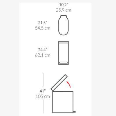 simplehuman-45L-Slim-Step-Can-White-Steel