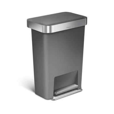 simplehuman 45L Plastic Step Can Grey
