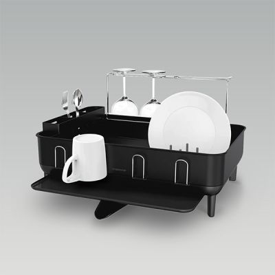 simplehuman steel frame dishrack, matte black steel