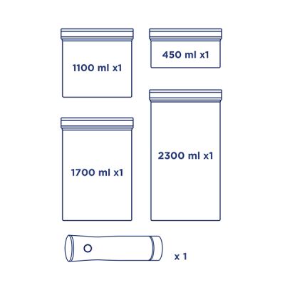 Dymon-Vacuum-Food-Canister-5-Piece-Starter-Set