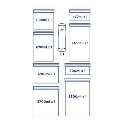 Dymon-Vacuum-Food-Canister-9-Piece-Starter-Set