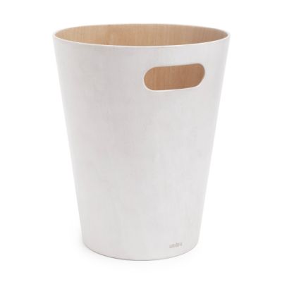 Umbra Woodrow Trash Can White-Natural